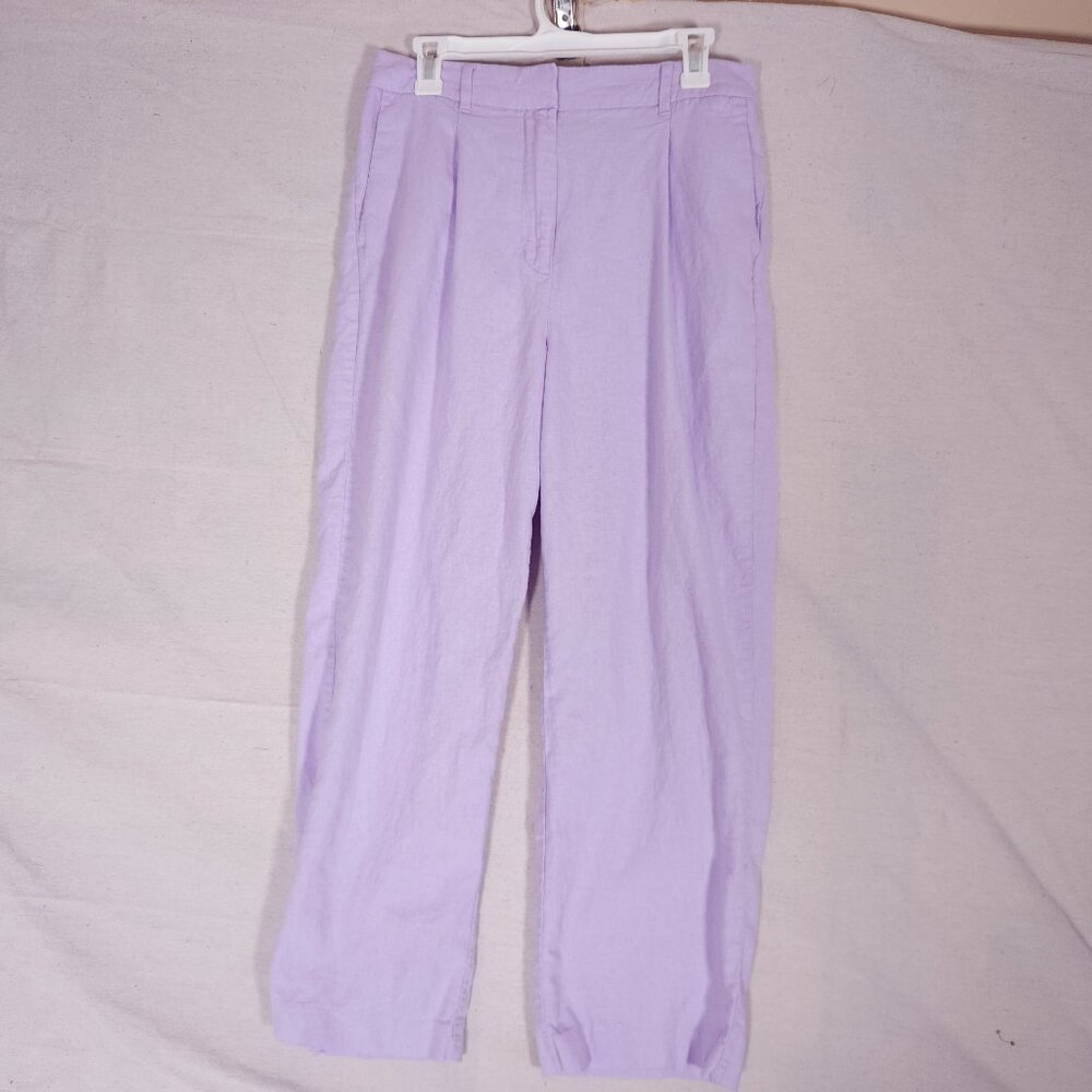 Old Navy Womens Extra High Rise Taylor Wide Leg Pants Large Linen Blend Trouser